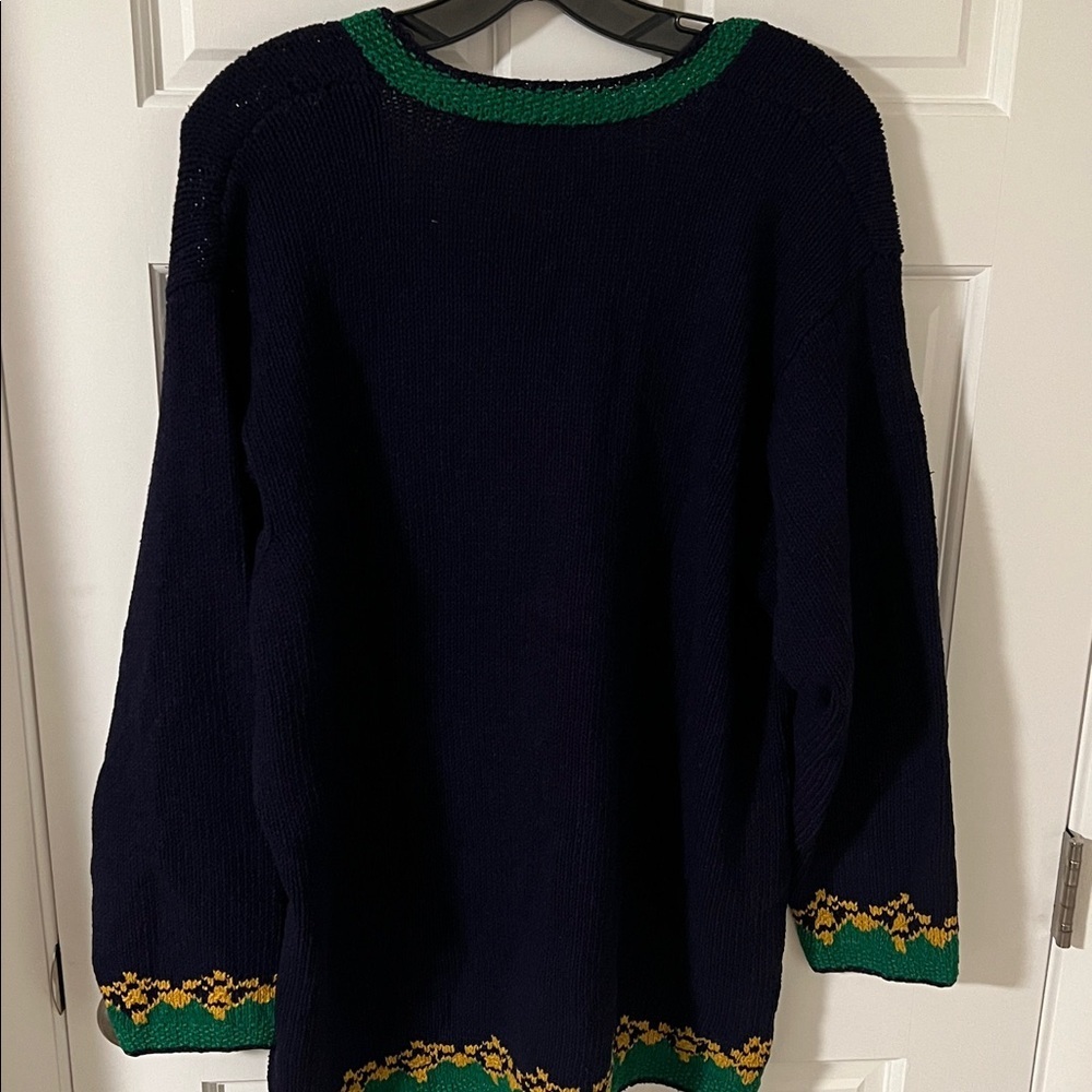 Vintage 80s Liz Claiborne Women’s Handknit Floral Cardigan: Cotton/Silk Large - Picture 6 of 6